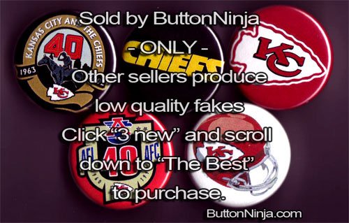 Set of 5 Kansas City Chiefs Pins 1.25