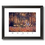 Claude Monet Day Umbrella Flower Contemporary Home Decor Wall Picture Black Framed Art Print