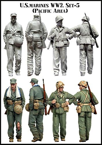 Evolution Miniatures 1:35 U.S Marine WWII Pacific Set5 Resin Figures #EM-35065