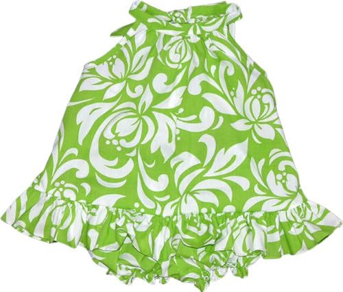 RJC Baby Girls Bold Frolic Spree Halter 2pc Set White on Green 12 Months