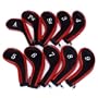 10 Golf Clubs Fer Ensemble � housse de Chef Rouge / Noir - Un jeu de capuchons de fer, y compris 3, 4, 5, 6, 7, 8, 9, PW, SW A et