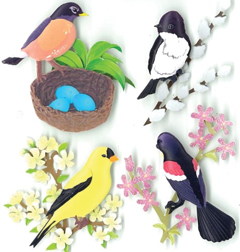 Jolee's Boutique Dimensional Stickers, Spring Birds