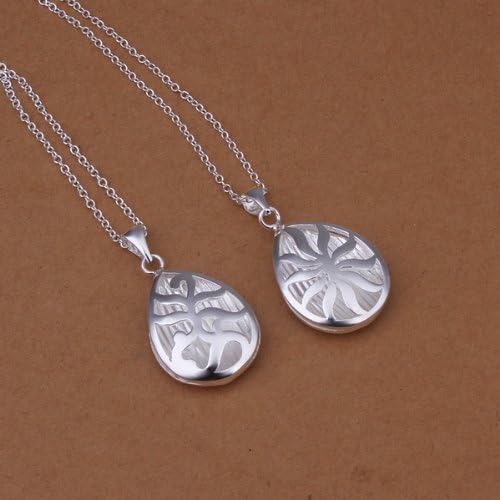 New style Fashion couple pendants simple personality Jewelry Necklace Set 925Silver + velvet pouch