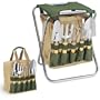 Picnic Time 5 Piece Garden Tool Set With Tote And Folding Seat 542-93-121