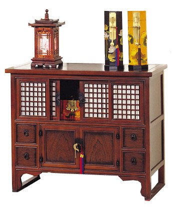 Oriental Furniture Asian Furniture and Decor 41-Inch Japanese Small Buffet Credenza Server Cabinet with Shoji Doors