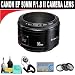 Canon EF 50mm f/1.8 II Camera Lens + Deluxe 6 Piece Cleaning Kit + 3-Piece Filter Kit (UV/FLD/PL) + DB ROTH Microfiber Cleaning Cloth + Lens Cap Keeper