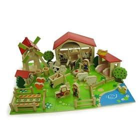 Wooden Play Farm - Bigjigs Toys