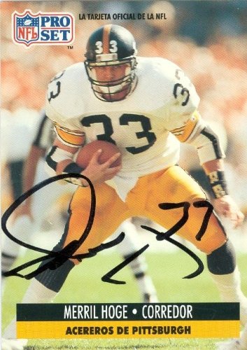 Merril Hoge Autographed/Hand Signed Football Card (Pittsburgh Steelers) 1991 Pro Set #203