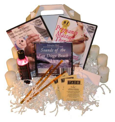 Baby Shower Massage Gift Basket: Pregnancy Massage DVD, Baby Massage DVD, Oil, Relaxation Music (2 DVD/1 Oil/1 CD)