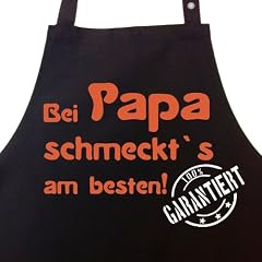 Bei PAPA schmeckt`s am besten! Garantiert! - Kochsch�rze, Latzsch�rze mit verstellbarem Nackenband und Seitentasche - Die Geschenkidee!