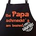 Bei PAPA schmeckt`s am besten! Garantiert! - Kochsch�rze, Latzsch�rze mit verstellbarem Nackenband und Seitentasche - Die Geschenkidee!