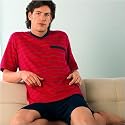Schiesser Elegant Feinjersey Pyjama, Farbe: rot-schwarz
