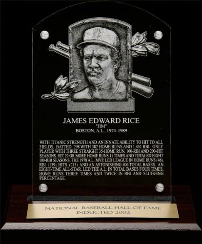Jim Rice HOF Plaque Etched Acrylic Desk Top Plaque