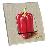 Produkt-Bild: DEKO LICHTSCHALTER Decorupteur&reg; -"Poivron Rouge"- UP Aus-/Wechselschalter einfach - Dekoration K&uuml;che - Wippschalter UV-bedruckt