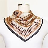  : Chiffon/Satin Multicolor Maze Print - Silk Bandana 21"x21"
