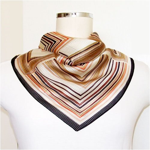 Chiffon/Satin Multicolor Maze Print - Silk Bandana 21x21