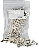 CandleScience 50 Piece Natural Candle Wick, Large