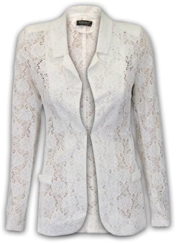 River End's Women's Blazer LNM06 Cream Size US 6
