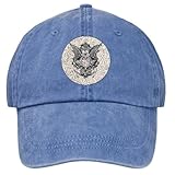 Artsmith, Inc. Stonewashed Embroidered Cap Nosce Te Ipsum Know Thyself Heart and Wings - Deck Blue
