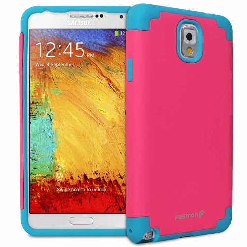 Fosmon-HYBODUOC-Series-Detachable-Hybrid-Silicone--PC-Case-for-Samsung-Galaxy-Note-3--Note-III-Blue--Pink