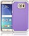 S7 Edge case, Kaptron Galaxy S7 Edge - Double Tone Dual Layer Hybrid Defender Case for Samsung Galaxy S7 Edge (Purple + Grey)