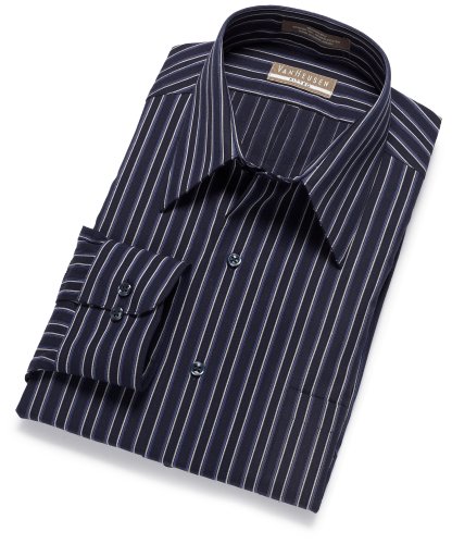 Van Heusen Men's Long Sleeve Men's Fitted Fancy Broadcloth Stripe Shirt
