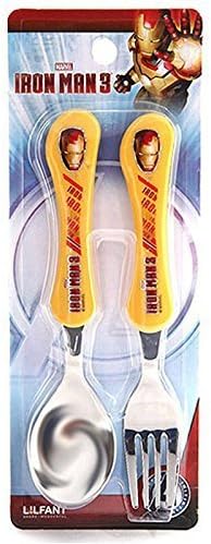 Marvel Iron-man Kids Wave Spoon Fork Set 045128 by SK Corp