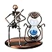 ZOVIE Creative Hand Soldering Wrought Iron Violin Musician Statues Bronze Tone Antique Violinist Sculpture Fiddle Player Model Hourglass Blue Sand Glass Clock Timer Metal Stand for Gifts and House Decor