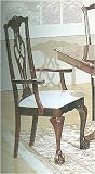 Review visiondecor Furniture  / Set of 2 Chippendale Cherry Finish Wood Dining Arm Chairs