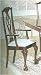 Set of 2 Chippendale Cherry Finish Wood Dining Arm Chairs