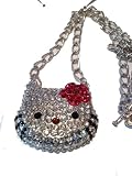 Hello Kitty HUGE Rhinestone/Crystal Swarovski Red Flower Toggle Necklace by Jersey Bling