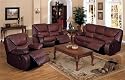 3pcs Brown Top Grain Leather Recliner Loveseat Sofa Set