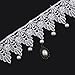 Yazilind White Lolita Drop Pendant Lace Floral Ribbon Choker Necklace Handmade
