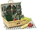 Sports : Picknickkoffer Picknickkorb Picknicktasche Picknick mit Inhalt f&uuml;r 4 Personen