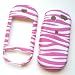 Pantech Matrix Pro C820 AT&T Rubberized Snap On Protector Hard Case Image Cover "White & Pink Zebra" Design