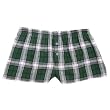 Green And White Check Plaid Flannel Cotton Girl Boxers Mini Itty Bitty Shorts 1" Inseam, Covered elastic waist, 100% cotton,