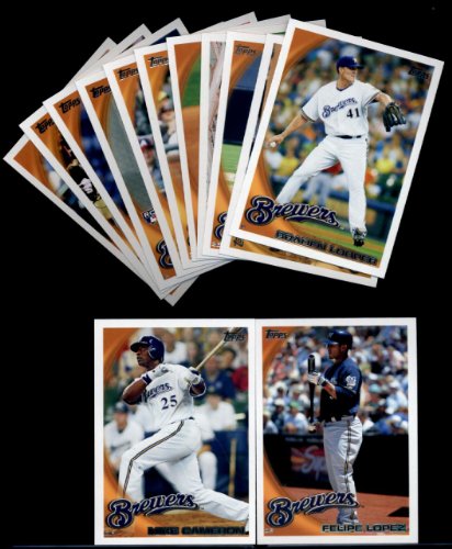 2010 Topps Baseball Cards Complete TEAM SET: Milwaukee Brewers (Series 1 & 2) 22 Cards including Fielder, Braun, Casey McGehee, Hoffman, Parra, Lopez, Gomez, Gamel, Butler & more!