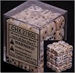 Chessex Marble 12mm d6 Ivory w/Black Dice Block 36 Dice