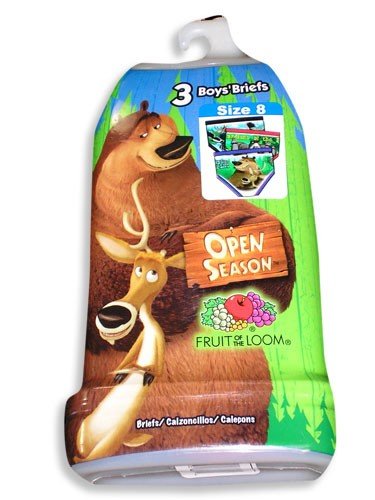 Open Season by Fruit of the Loom - Boys 3 Pack Briefs, Multi Colored