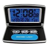 Elgin Folding Travel Alarm Clock, Black Elgin Folding Travel Alarm Clock, Black