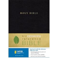 NIV Holy Bible Giant Print Reference Edition, Black Leather-Look