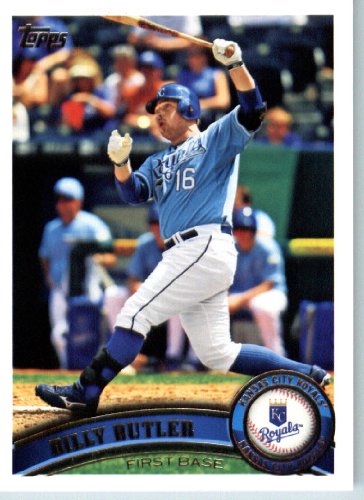 2011 Topps Baseball Card # 470 Billy Butler - Kansas City Royals - MLB Trading Card (Series 2) in a Protective Screwdown Case