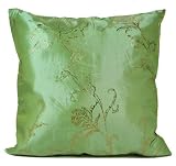 Emerald Green with Gold Flower Pattern Pillow Sham