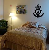 Nautical Anchor Monogram - Vinyl Wall Art Decal Stickers Decor Graphics