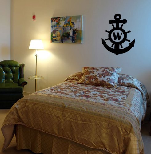 Nautical Anchor Monogram - Vinyl Wall Art Decal Stickers Decor Graphics