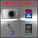 Olympus PEN E-PL3 Digital Camera (Silver) W/14-42mm Lens + Huge Accessories ....