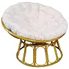 Hansen Rattan 1292/80H Papasansessel honig / mit Polster natur / ø 80 H 60 SH 35