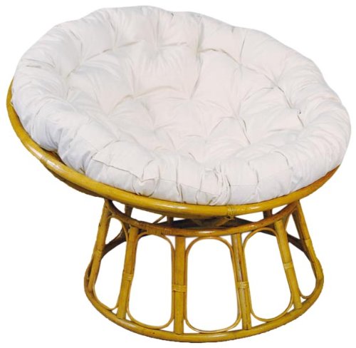 Hansen Rattan 1292/80H Papasansessel honig / mit Polster natur / &oslash; 80 H 60 SH 35