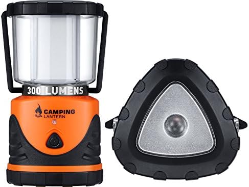 300 Lumens Ultra Bright LED Lantern w/ Built-in Flashlight - Best Camping Lantern and Emergency Lantern for Hiking, Camping,RV Camping,Emergencies, Hurricanes, Outages - Water Resistant, Long Battery Life (Excluded), Adjustable Brightness, Durable, Lightweight, Easy to Use, Lifetime Warranty, 60 Days Money Back Guarantee + Free Hanging Hook!