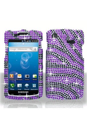 Samsung i897 Captivate Full Diamond Graphic Case – Purple/Black Zebra